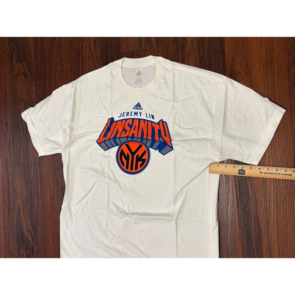 Adidas Jeremy Lin 17 New York Knicks Linsanity NBA Jersey Style T-Shirt Men's XL - Picture 11 of 12